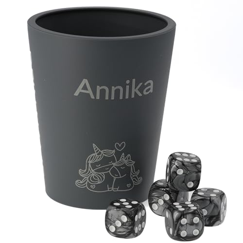 WeLoveDice - DiceCupFlex - Personalisierbarer Würfelbecher - Made In Germany (Grau) von WeLoveDice