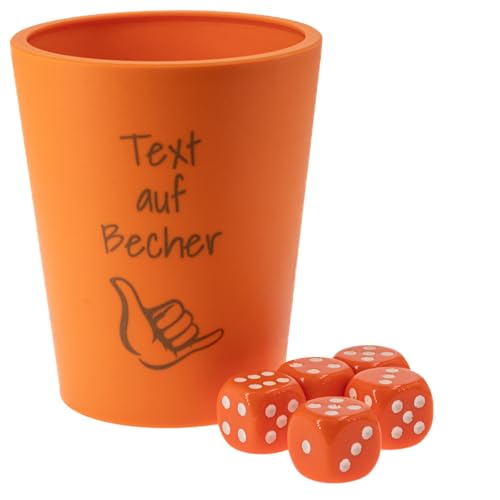 WeLoveDice - DiceCupFlex - Personalisierbarer Würfelbecher - Made In Germany (Orange) von WeLoveDice