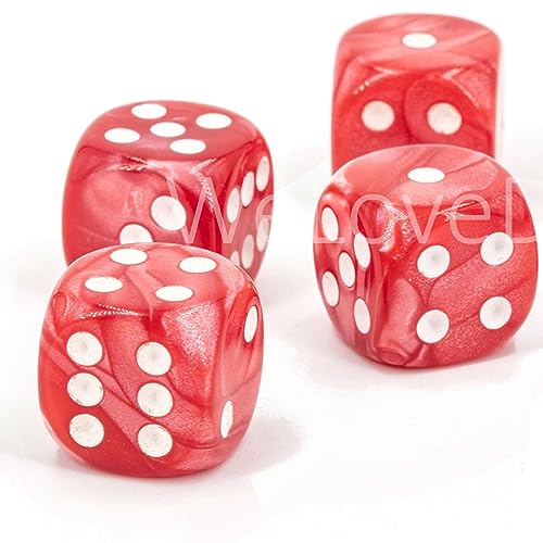 XL W6 Würfel (20mm) in rot/weiße Punkte - Made in Germany - WeLoveDice - 5 Stück von WeLoveDice