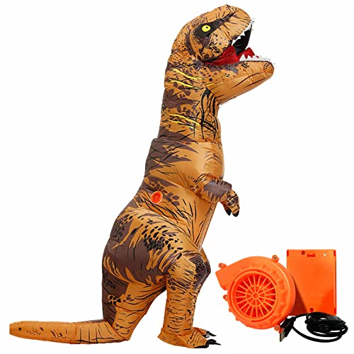WeYingLe T-Rex Aufblasbares Kostüm, Halloween Dino Kostüm Kinder für Cosplay Party, Halloween Aufblasbar Dinosaurier Kostüm für Kinder & Kleinkinder (dino-adult) von WeYingLe