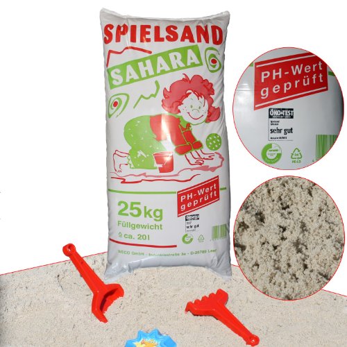 WECO Qualitäts SPIELSAND 25kg ÖKO-Test TÜV PH-Wert geprüft Sand für Sandkasten von Weco