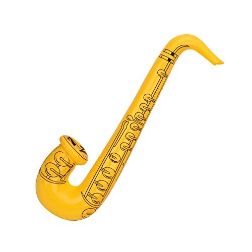 WedDecor Aufblasbare Gitarre Saxophon Spielzeug Gefälligkeiten Ballon, Musikinstrumente Zubehör Für Kinder und Erwachsene Party Dekoration, Junggesellinnenabschied, 1pc, Gelb von WedDecor