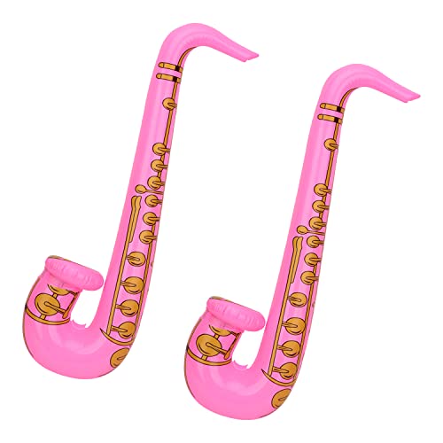 WedDecor Aufblasbare Gitarre Saxophon Spielzeug Gefälligkeiten Ballon, Musikinstrumente Zubehör für Kinder und Erwachsene Party Dekoration, Junggesellinnenabschied, 2 Stück, Rosa von WedDecor