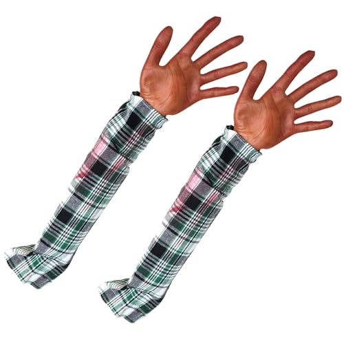 2pcs Halloween -Hände, 21 Zoll abgetrennten falschen Arm mit weißer Stoffhülle, weiche realistische Halloween -Körperteile, gruselige Halloween -Requisiten für Spukhaus,Stil 2 von Weddflower