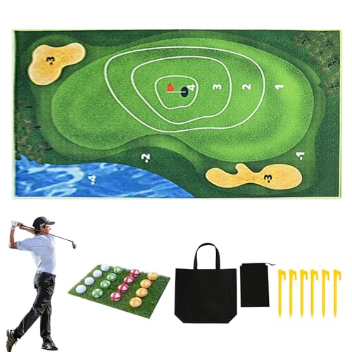 Weddflower Golf -Chipping -Spiel, Casual Chip It Golf -Spiel, 32 x 59 Zoll Nicht -Slip -Sticky Golf Matte, Hinterhof Golfspiele für Erwachsene Kinder drinnen im Freien im Freien von Weddflower