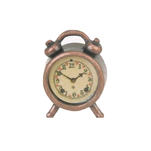 Weddflower Miniaturwecker für Puppenhauszubehör Uhr Retro-Mini-Uhr aus Legierung Puppenhaus Schlafzimmer-Ornament für Mädchen von Weddflower
