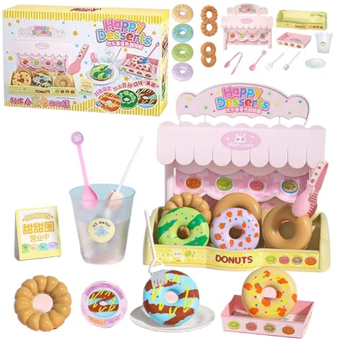 1 Set Lebensmittelspielzeug ändert die Farbe mit eiskaltem Wasser Donut-Spielzeug realistisches Rollenspiel Plastik-Donuts Lebensmittelspielzeug pädagogisches Sinnesspielzeug Puppenhauszubehör von Wedhapy