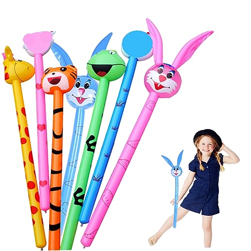 Wedhapy 10pcs aufblasbare Tierballons PVC Kinder aufblasbare Tiere Stick Lange aufblasbarer Stock lustiger aufblasbarer Geburtstagsfeier Dekor Geschenke (zufällige Farbe und Stil) von Wedhapy