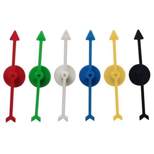 Arrow Spinner 6pcs 3,9 Zoll Brettspiel Spinner in 6 Farben Plastikspinner Brettspiel Ersatz für Klassenzimmer Home School Funny Party Game Arrow Spinner Saug Spinner Game Spinner Spinner von Wedhapy