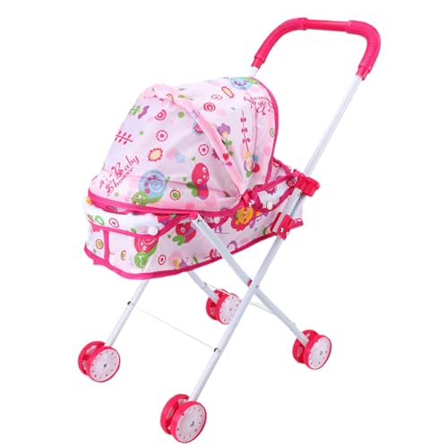 Wedhapy Babypuppenstuhl Kinderwagen Realistische Faltbare Babypuppenwagen mit großer Kapazitätspuppen Pushthair mit läuerungsfreien Rädern Baby Kinderwagen Spielzeug für Kinder von Wedhapy