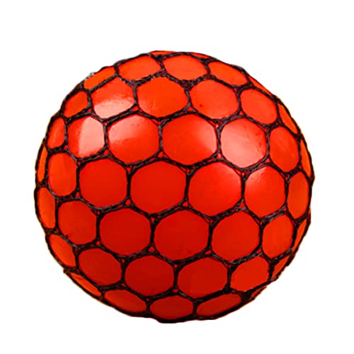 Mesh Ball Fidget Toys, Stressbälle lindern Verspannungen, Fidget Mesh Balls drücken sensorische Traubenbälle Spielzeug für Erwachsene zur Druckentlastung im Büro rot von Wedhapy