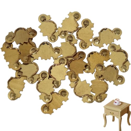 Mini Schublade Zieh 20pcs 1:12 Puppenhaus Mini Schubladenknöpfe Metall Golden kleine Schubladenknöpfe Miniaturgriff für Schrank Tischständer Schubladen für Puppenhauszubehör Mini Schublade Pulls s s von Wedhapy