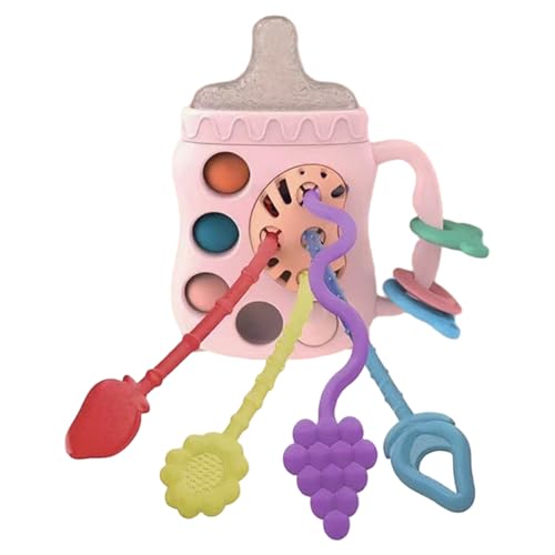 Montessori ziehen Stringspielzeug, Babyflaschenform Baby-Zahnen Spielzeug, Farbpassend und fein abgestimmter Training, perfekt für Jungen, Mädchen 6 Monate Up Montessori ziehen Stringspielzeug, Babyflaschenform Baby-Zahnen Spielzeug, Farbpassend und fein abgestimmter Training, perfekt für Jungen, Mädchen 6 Monate Up von Wedhapy