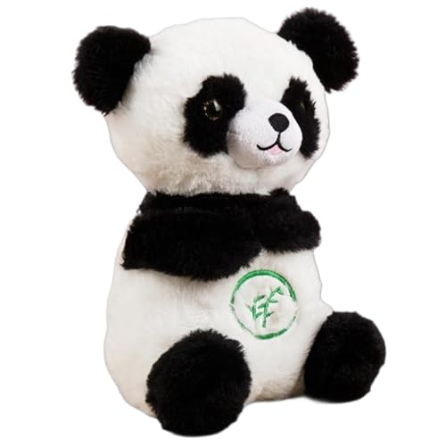 Panda-Plüschtier realistischer Riesenpanda Stofftier 15 x 32 cm leuchtendes und atmendes Plüschtier mit Schlaflied zur Linderung von Angstzuständen beruhigender kuscheliger Plüschpanda für Kinder von Wedhapy