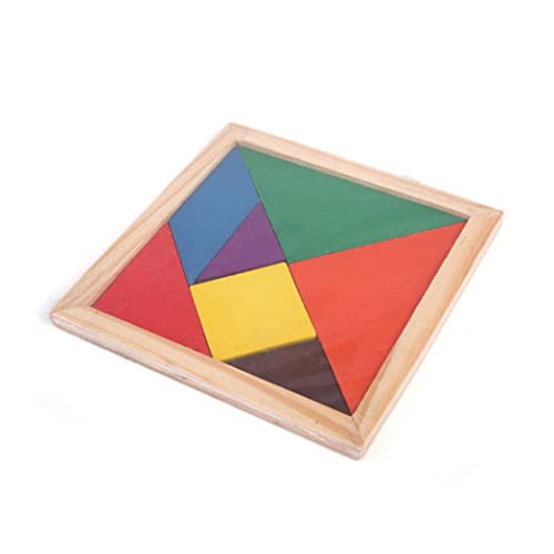 Puzzlespiel aus Holz Gehirntraining Geometrie Tangram Brett Holzpuzzle Tangram Denksport Kleinkind Lernspielzeug für Kinder Holzpuzzle von Wedhapy