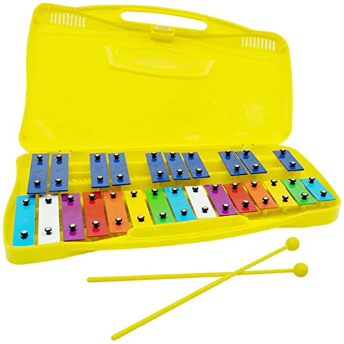 Vibraphon 25 Note Xylophon mit Schlägeln Chromatisches Glockenspiel Musikalisches Schlaginstrument Gelb von Wedhapy