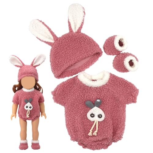 Wedhapy Babypuppenkleidung weich süße 18 -Zoll -Puppenkleidung beinhaltet Puppenoutfits Hut Socken Kleidung Abnehmbar 18 Zoll Puppenzubehör Stil 1 von Wedhapy