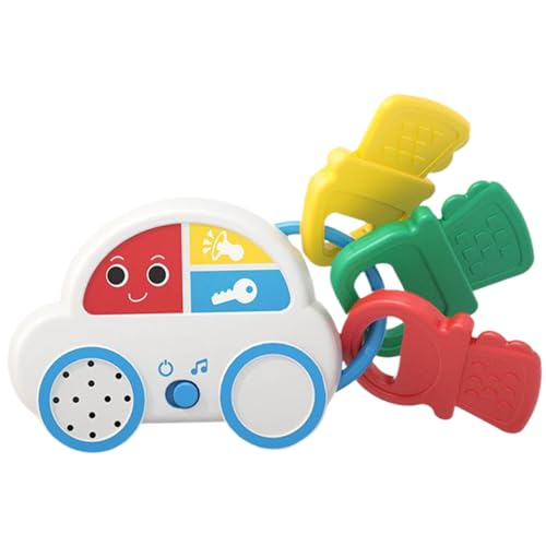 Wedhapy Babyspielzeug Musikspielzeug für Babys Babyspielzeug in Autoform mit 18 Liedern Hupe und Motorgeräusch batteriebetrieben Greiftraining Zahnungsentwicklung ohne Batterie von Wedhapy