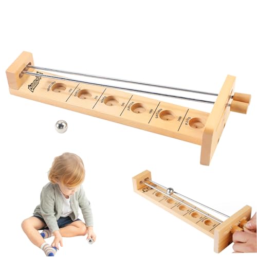 Wedhapy Catch The Moon Spiel 11,8 Zoll lustiges Holzspiel mit Metallkugeln und -stäben Balancing-Entwicklung Tischspiele für Kinder und Erwachsene Barspiele von Wedhapy