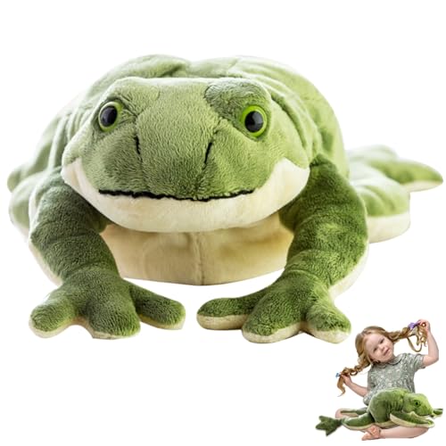 Wedhapy Frosch Stofftier Froschplüsch Niedlicher weicher realistischer Frosch Stofftier mit Baumwollfüllung Ausgestopfter Frosch Antistatisch Maschinenwaschbar Plüschfrosch Groß 23,62x9,84 Zoll von Wedhapy