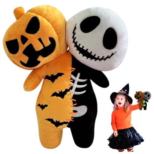 Wedhapy Geister-Plüsch Halloween-Plüsch 9,8 Zoll leuchtender Totenkopf-Kürbis-Plüsch weiches Plüsch-Halloween-Stofftier lustige Horror-Puppen für Partygeschenke für Kinder und Erwachsene von Wedhapy