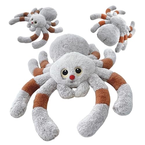 Wedhapy Halloween-Spinne Plüsch Stofftier rote Nase Halloween-Spinne entzückendes weiches Spinnen-Wurfkissen Halloween-Plüsch für Halloween-Dekorationen zu Hause L von Wedhapy