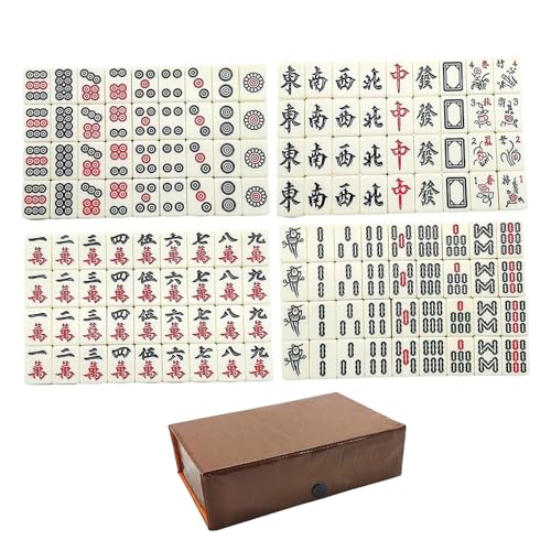 Wedhapy Mahjong Set chinesisches Mah Jong Spiel 149 Teile/Satz Mini Mahjong Set für unterwegs für Kinder Familien Erwachsene Reise Mahjong von Wedhapy