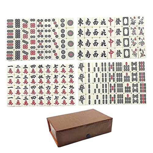 Wedhapy Mini Mahjong Mahjong Set Chinesisches Mah Jong Spiel 149 Teile/Satz Reise Mini Mahjong Set für Kinder Familien Erwachsene von Wedhapy