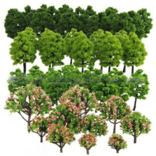 Wedhapy Modellbaum 70 Teile/Satz Verschiedene DIY Simulation Miniatur Bäume mit Pfahl Modell Bäume für Architektur Modell Eisenbahn Landschaft Landschaft von Wedhapy