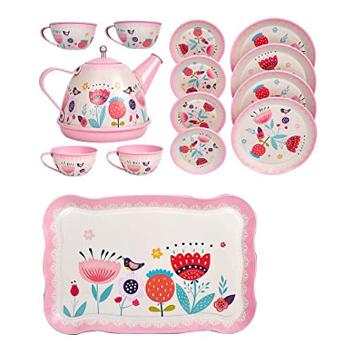 Wedhapy Prinzessin Teezeit Spielzeug Kinder Teeparty Set Rollenspiel Küche Party Dessert Kekse Teekanne Tablett für Mädchen Jungen Style3 von Wedhapy