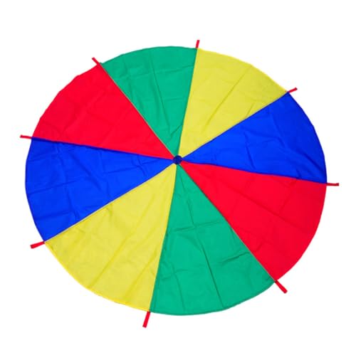 Wedhapy Regenbogen Fallschirm Regenbogen Spielfallschirm Fallschirmspielzeug Für Kinder 8 Griffe Für Erwachsene Und Kinder Regenbogen Fallschirmspielzeug Für Draußen 2 M von Wedhapy