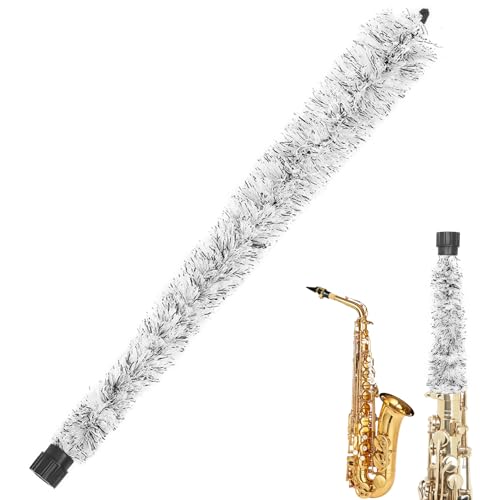 Wedhapy Reinigungsbürste für Altsaxophon mit Gummispitze stark saugfähig 21-Zoll-Saxophontupfer mit Griff Baumwollseil dichtes Saxophonzubehör Saxophon-Reinigungsset von Wedhapy