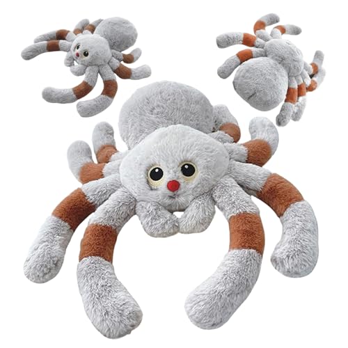 Wedhapy Spinnenspielzeug Spinnenplüsch Stofftier rote Nase Halloween Spinne entzückendes weiches Spinnen Wurfkissen Halloween Plüsch für Sofa Zuhause Halloween Dekoration L von Wedhapy