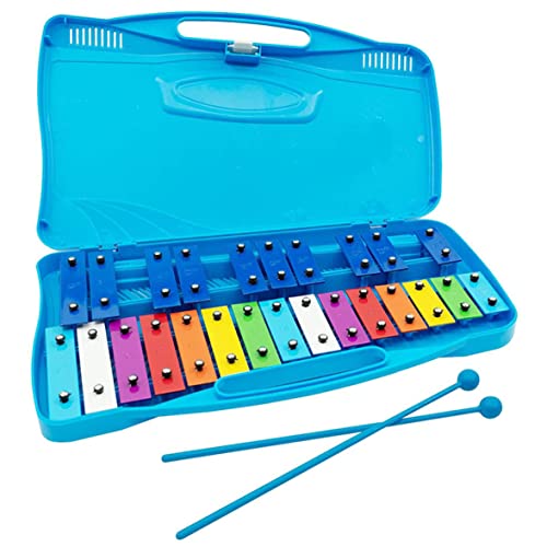 Wedhapy Vibraphon 25-Noten-Xylophon mit Schlägeln Chromatisches Glockenspiel Musikalisches Schlaginstrument Blau von Wedhapy