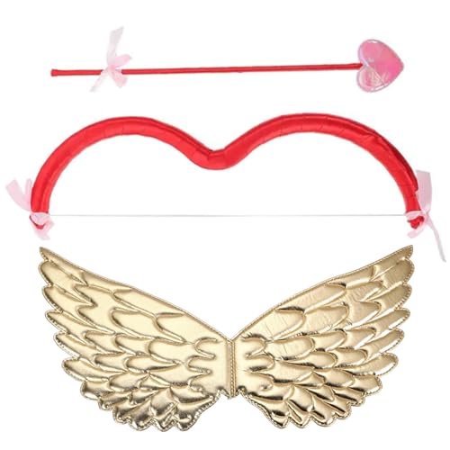 Weduspaty Cupid Bow und Pfeilset, Cupid Mini Bow Pfeil, Valentinstag Red Cupid Kostüm Cosplay Accessoires, Cupid Bow und Pfeilzubehör von Weduspaty