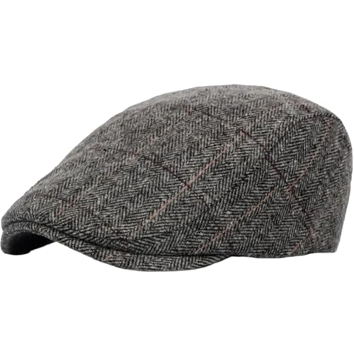 Weduspaty Flache Kappe für Männer Klassische Zeitungsboy Cap Verstellbare thermische Ivy Cap Casual Minimalist Hellgrau Winterhüte von Weduspaty