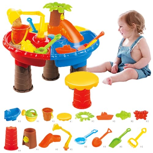 Weduspaty Kids Water Tisch, 1 Set Wassertisch Buntes Sandtisch mit süßem Delphin -Abs -Sensory -Tisch, rund für Kinder von Weduspaty