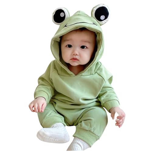 Weduspaty Neugeborenes Kostüm entzückende Baumwollfroschkostüm Baby mit Frosch -Augenhaube Baby Frosch Kostüm für Neugeborene, m Babykostüm von Weduspaty