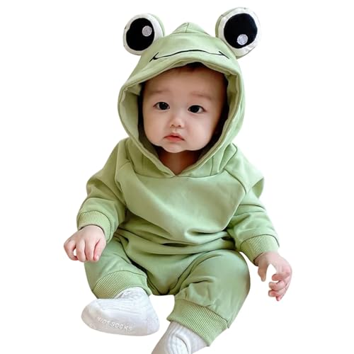 Weduspaty Neugeborenes Kostüm entzückende Baumwollfroschkostüm Baby mit Frosch -Augenhaube Baby Frosch Kostüm für Neugeborene Babykostüm von Weduspaty