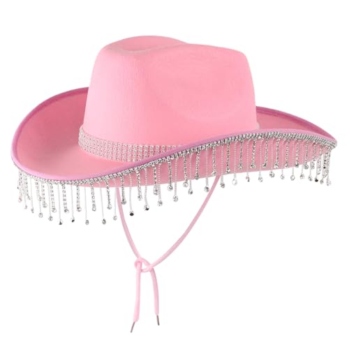 Weduspaty Strass Cowboyhut Strassbraut Braut Cowgirl Hut Glitzer Cowboy Hut für Frauen Strass Cowgirl Hat Style 2 von Weduspaty