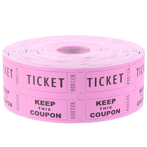 Weduspaty Verlosung Tickets 1 Roll/2000pcs Lebendige Papier -Verlosung Tickets Doppelroll mit klarem Druckhand Tickets für Ereignisse, Videospielzentrum, Preise, Style 1, Raffle Tickets Double Roll von Weduspaty