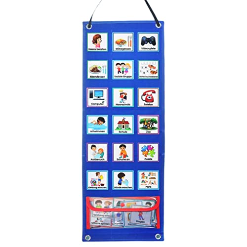 Weduspaty Visuelle Zeitpläne tägliche Routine -Diagramm -Zeitpläne Karten Kinder täglich Kalender Aufgabe für Kinder Blue Deutsche Emotionen Ressourcen für Kinder von Weduspaty