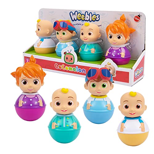 Weebles 4 Charaktere COCOMELON, Culbuto, Spielzeug für Kinder ab 1 Jahr, GIOCH I PREZIOSI, WEC01 von Giochi Preziosi