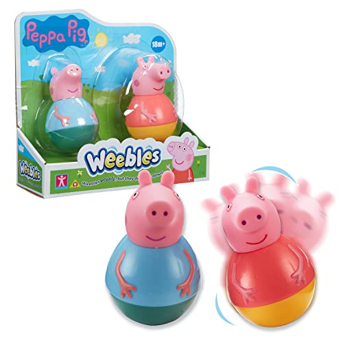 WEEBLES, 2 Figuren Peppa Wutz, Culbuto, Spielzeug für Kinder ab 1 Jahr, GIOCHI PREZIOSI, WE0002 von WEEBLES