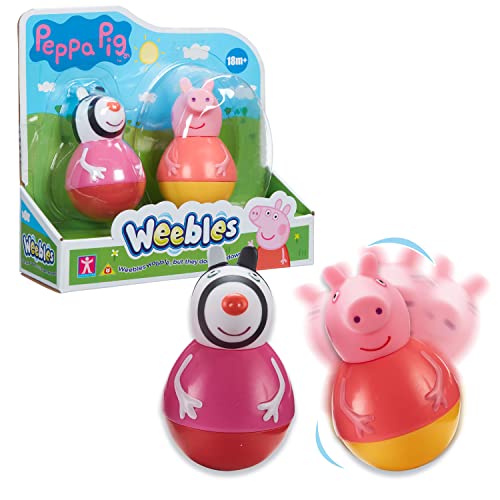 WEEBLES, Giochi Presziosi, WE0004 2 Figuren Peppa Wutz, Culbuto, Erwachenspielzeug für Kinder ab 1 Jahr, 2 Figuren von WEEBLES