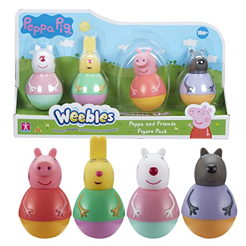 WEEBLES, Giochi Presziosi, WE002, 4 Figuren Peppa Wutz, Culbuto, Erwachenspielzeug für Kinder ab 1 Jahr von WEEBLES