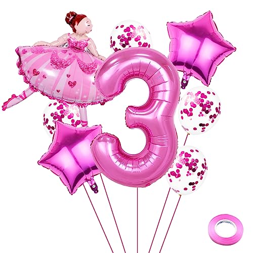 Weenkeey 3 Jahre Ballett Geburtstag Deko Große Ballerina Luftballon 3. Geburtstag Ballett Folienballon Rosa Zahl 3 Luftballon für Mädchen Geburtstag Party Weenkeey 3 Jahre Ballett Geburtstag Deko Große Ballerina Luftballon 3. Geburtstag Ballett Folienballon Rosa Zahl 3 Luftballon für Mädchen Geburtstag Party von Weenkeey