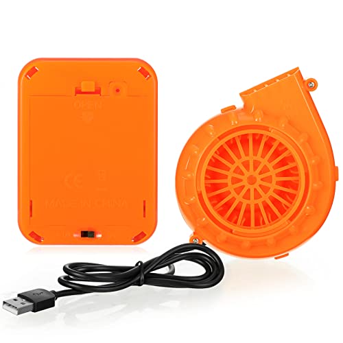 Weewooday Mini Gebläse USB Betrieben Luftgebläse für Aufblasbares Kostüm Tragbar Gebläse Lüfter für Karneval Halloween Cosplay Kostüm(Orange) von Weewooday