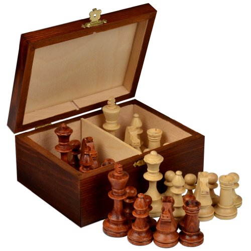 Staunton No. 4 Tournament Chess Pieces w/ Wood Box by Wegiel von Wegiel