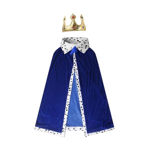 Wegiwuca Kinder Erwachsene König Umhang King King Umhang König Robe Kopfstück Set Halloween King Cape Kostüm Für Cosplay Rollenspiele von Wegiwuca